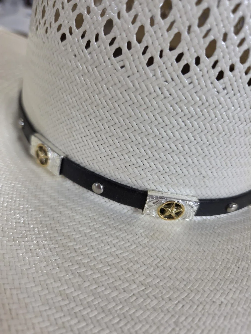 Vintage Larry Mahan 10X Straw Cowboy Hat Milano Hat Co Cream Size 7 5/8 Texas St